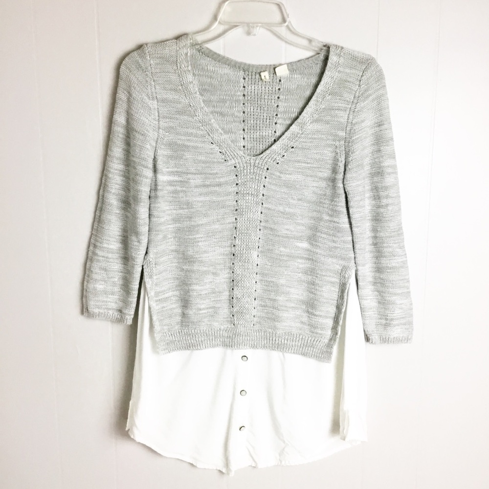 Anthropologie Moth Shirt Size S Gray White
